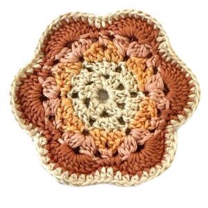 Mini Crochet Flower Pouch Pink And Orange Sherbet 2.75inch